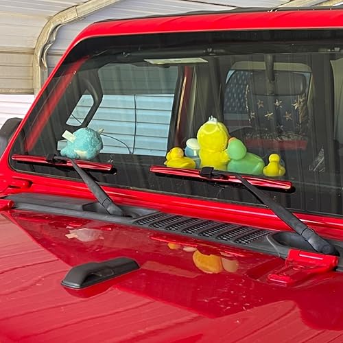 Miniatura 6 de Clix Wipers - Limpiaparabrisas cromado rojo para Jeep Wrangler - Limpiaparabrisas de repuesto para todo tipo de clima para todos los modelos