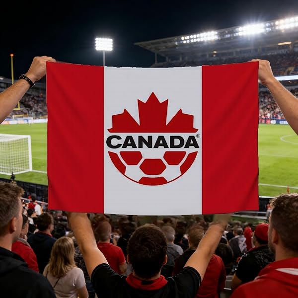 2026 Canada World Cup Flag 5x4.2FT β Canadian National Team Banner for 2026, Polyester, Double Stitched, Easy to Hang β Indoor/Outdoor Canada Soccer Fan Decor for World Cup - 3