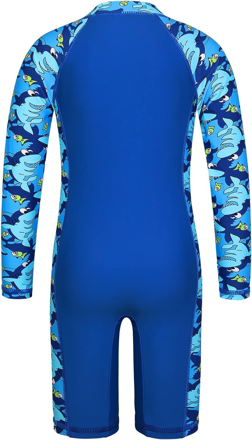 TFJH E Boys Long Sleeve Swimsuits Rash Guard Swimwear 50+ UV Zip One-Piece - Image 3
