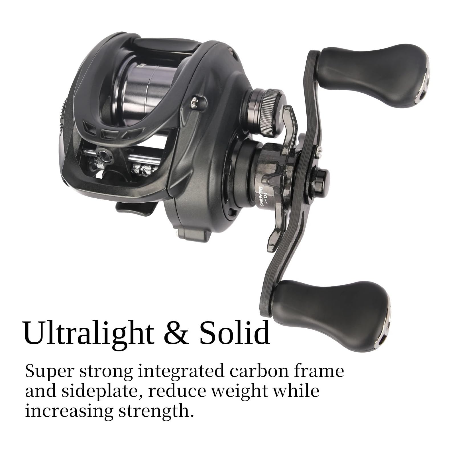 Mulinello da baitcasting, Dark Wolf Pro 50S, rapporto di trasmissione 7.1:1, resistenza massima 4 kg