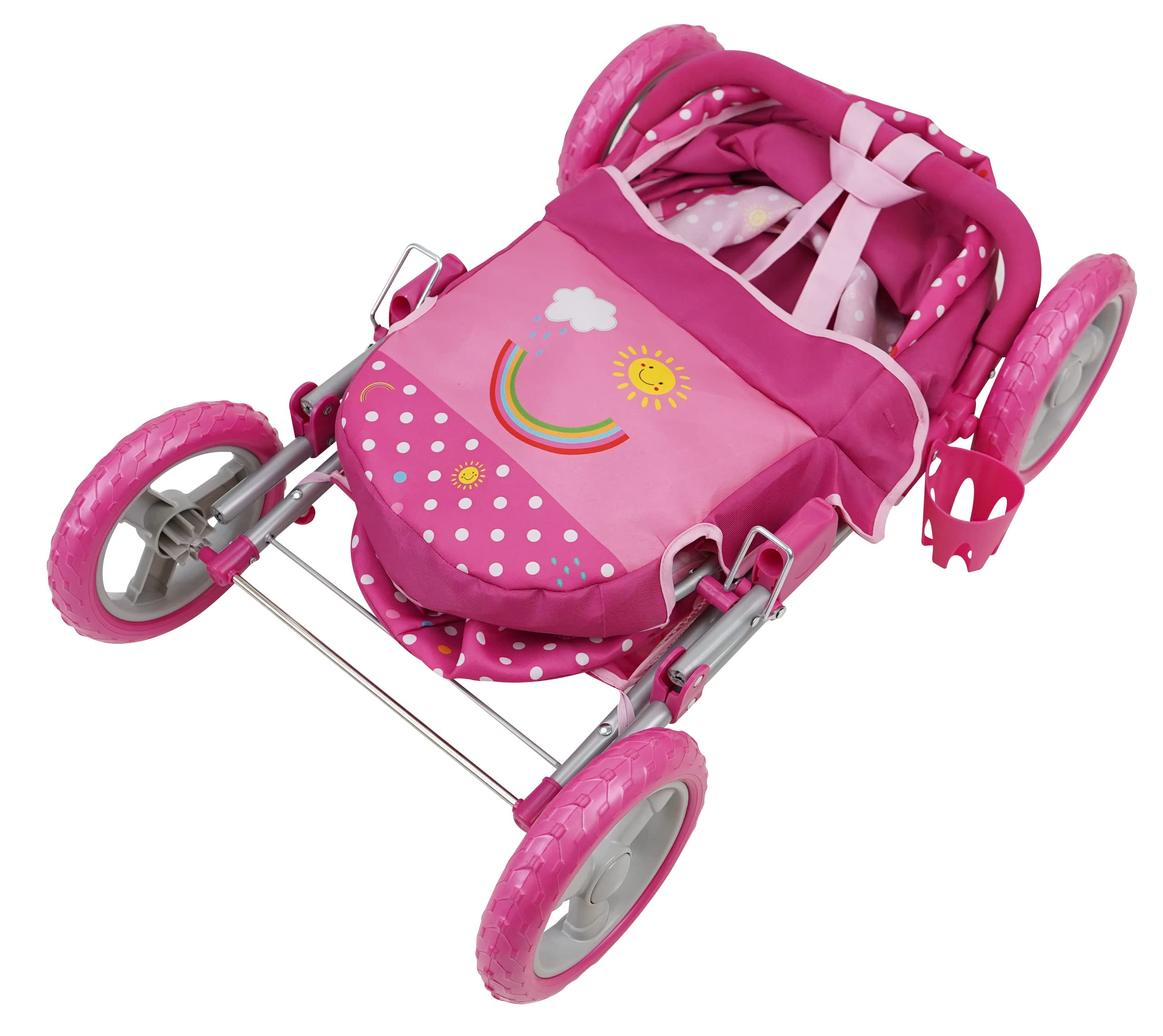 509 Crew Doll Stroller Pram 18 Piece Combo Value Play Set, Ages 3+