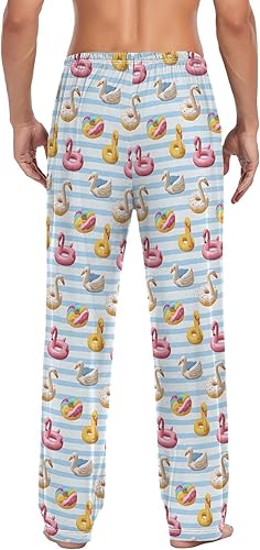 Miniatura 2 de Pantalones de pijama para hombre, pantalones de descanso para hombre, con bolsillos, corte recto, pantalones de pijama para hombre, talla S-2XL