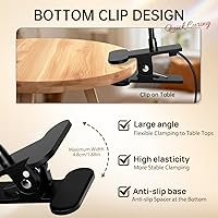 Vista 8 de AORAEM Lámpara de uñas LED para manicura de uñas, luz de curado con cuello de cisne negro y abrazadera para uñas de gel