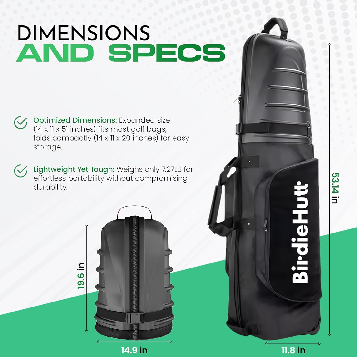 Golf Travel Bags for Airlines with Wheels & Hard Shell Top, Lightweight 1680D Club Travel Case, Foldable Golf Bag for Men with Handles, Side Pockets & Durable Protection - Image 5