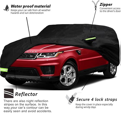 Miniatura 2 de YIXIN Funda impermeable para automóvil Land Rover Range Rover SWB 2009-2022, ajuste personalizado, correa 100% impermeable a prueba de viento y
