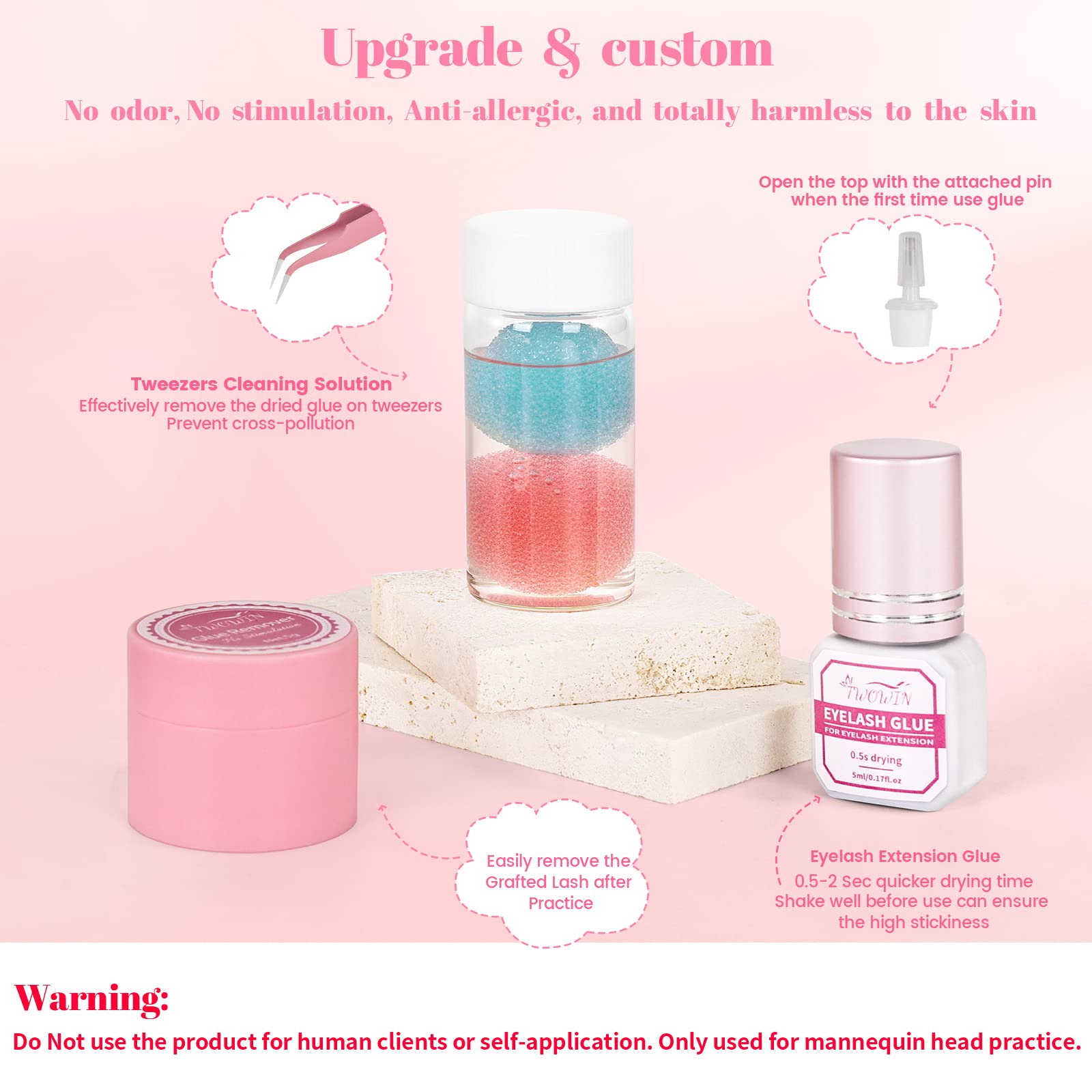 kit extension cils, TwoWin kit extension de cils complet debutant