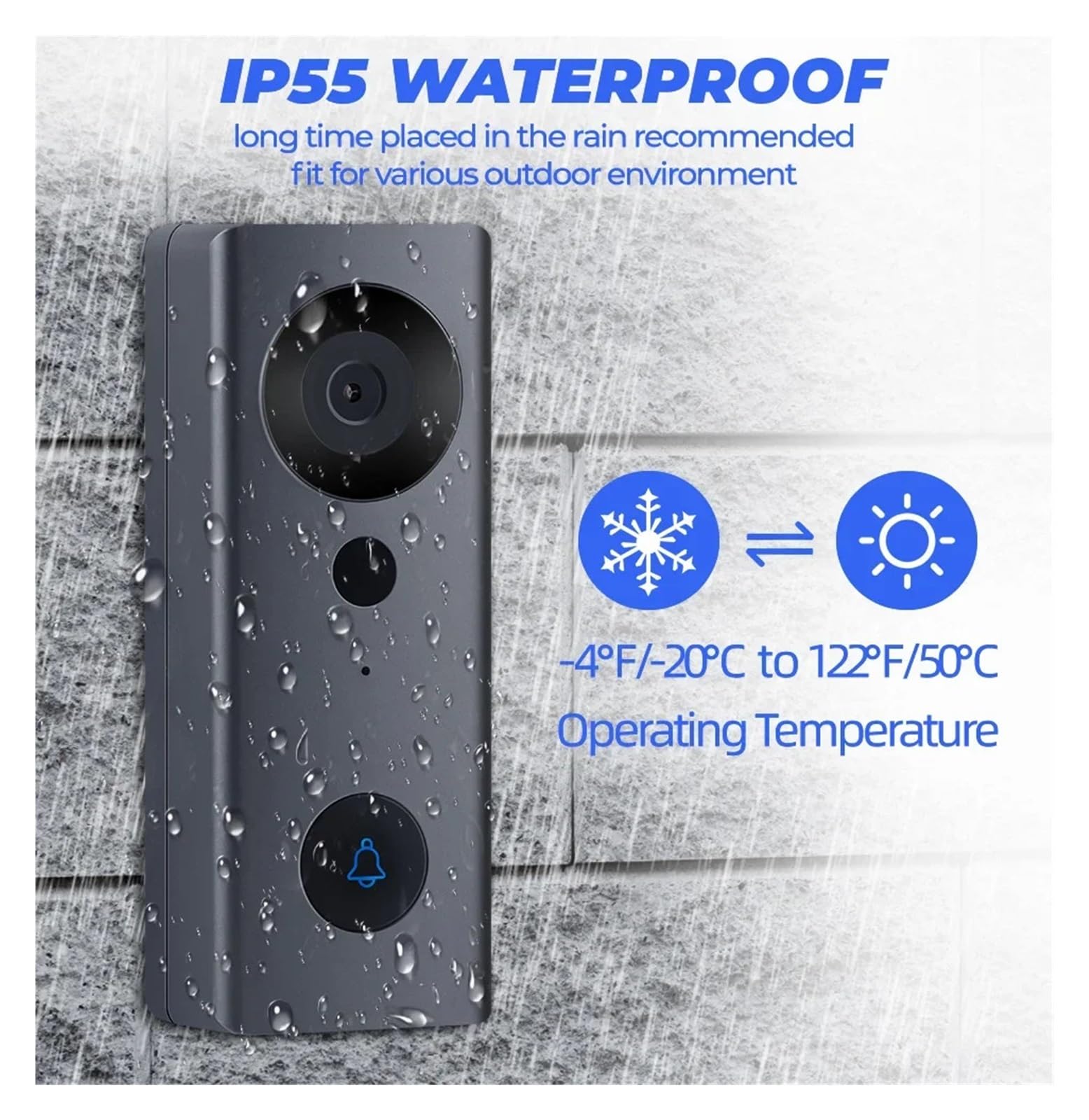 Campanello video cablato WiFi Smart Home HD 1080P con telecamera di sicurezza Conversazione bidirezionale(Doorbell)