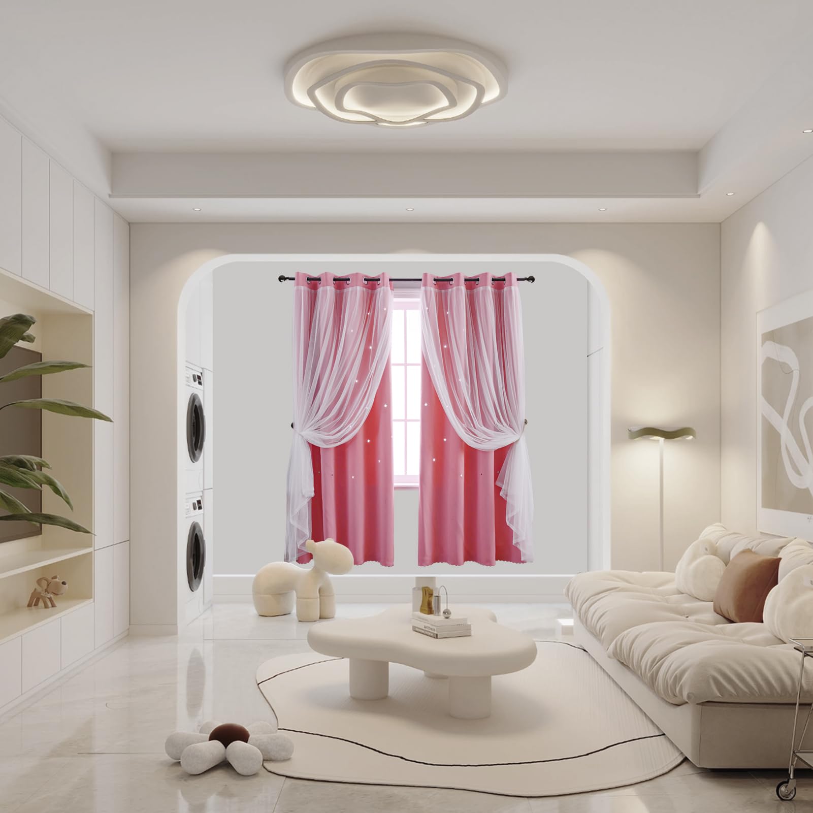 Rideaux Découpés En étoile Pour Chambre à Coucher,2 Panneaux, Rideaux
