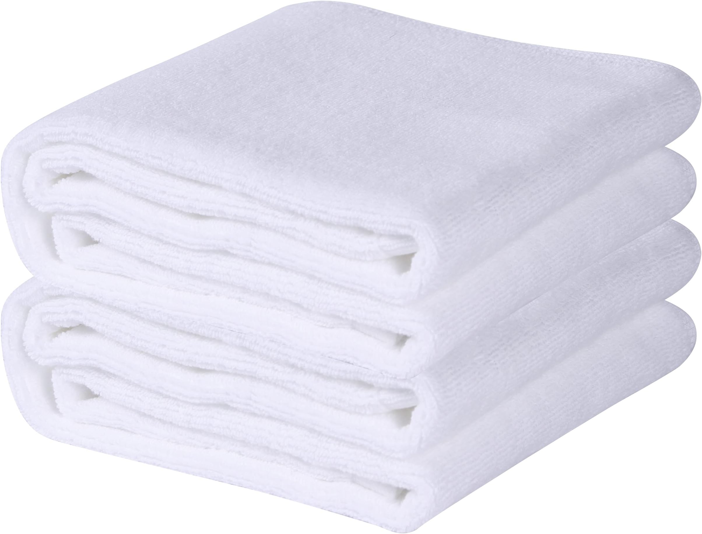 Gym Towels for Sweat, Quick Dry Sports Towels for Men Women, Ultra Soft 100% Cotton Yoga Towel Sweat Absorbent Golf Towel for Travel 43"x13.75" Large Long,2 Pairs,White