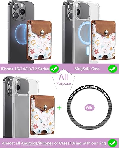 Miniatura 2 de MagSafe - Soporte tipo cartera para Apple iPhone 15141312, compatible con 5 tarjetas de seguridad Mag, cartera magnética de cuero para iPhone 15 Pro