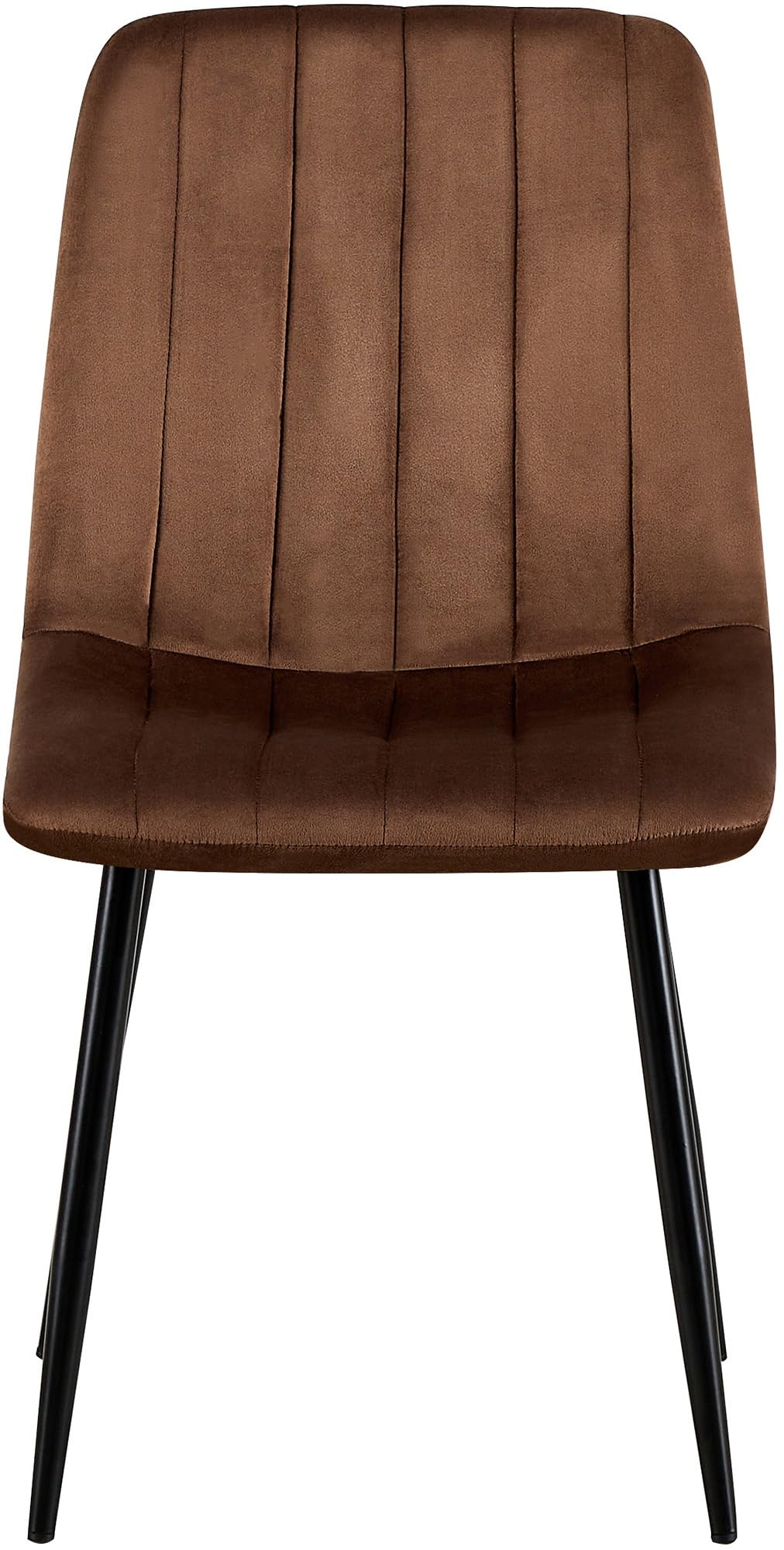 CLP Esszimmerstuhl gepolstert Dijon, mit Ziernähten & Bodenschonern, bequemer Polsterstuhl für Esszimmer & Küche, belastbar bis 150 kg Farbe braun Material Samt