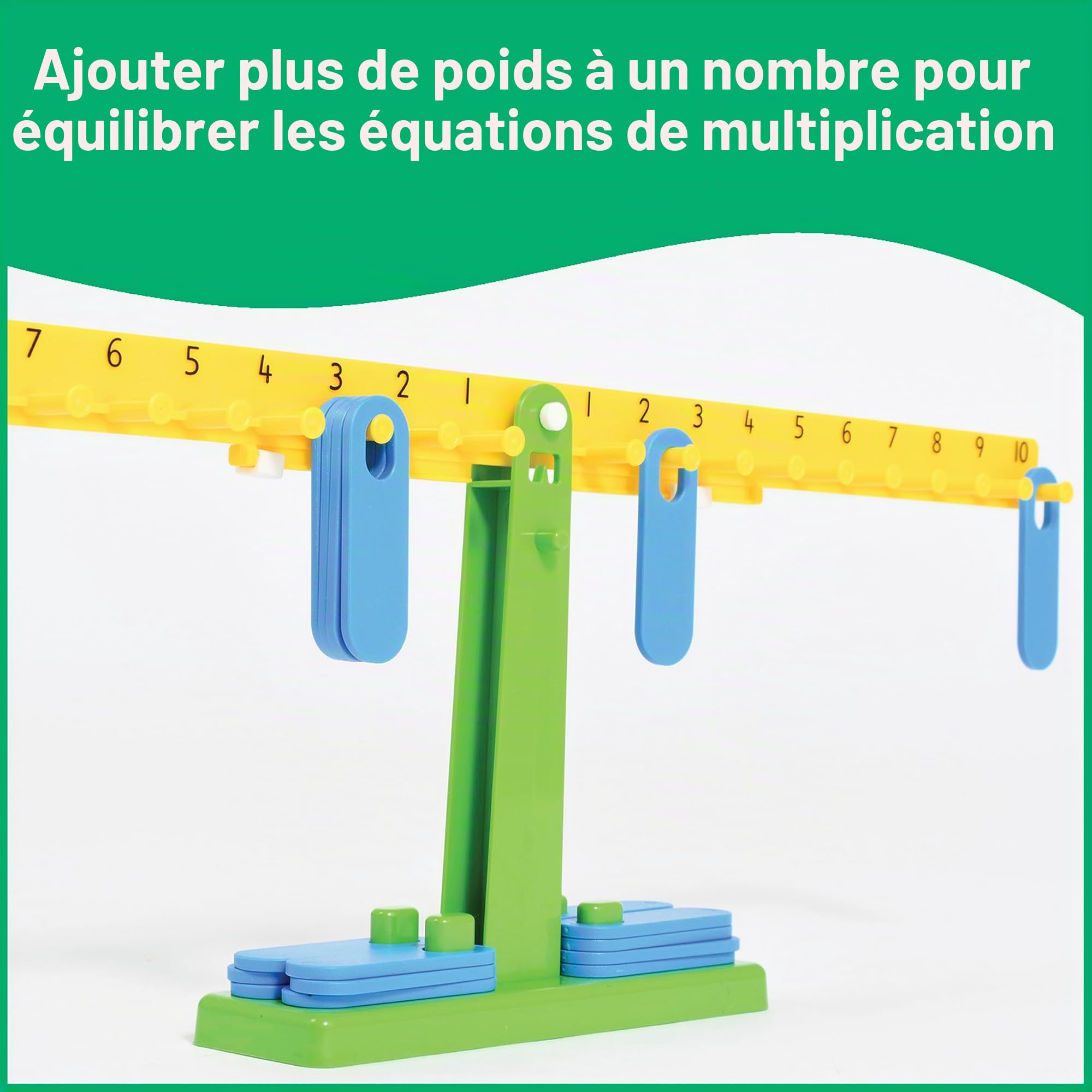edxeducation Student Math Balance - In Home Learning Manipulative for Early Math and Number Concepts - Includes 20 Weights - Beginner Addition, Subtraction and Equations