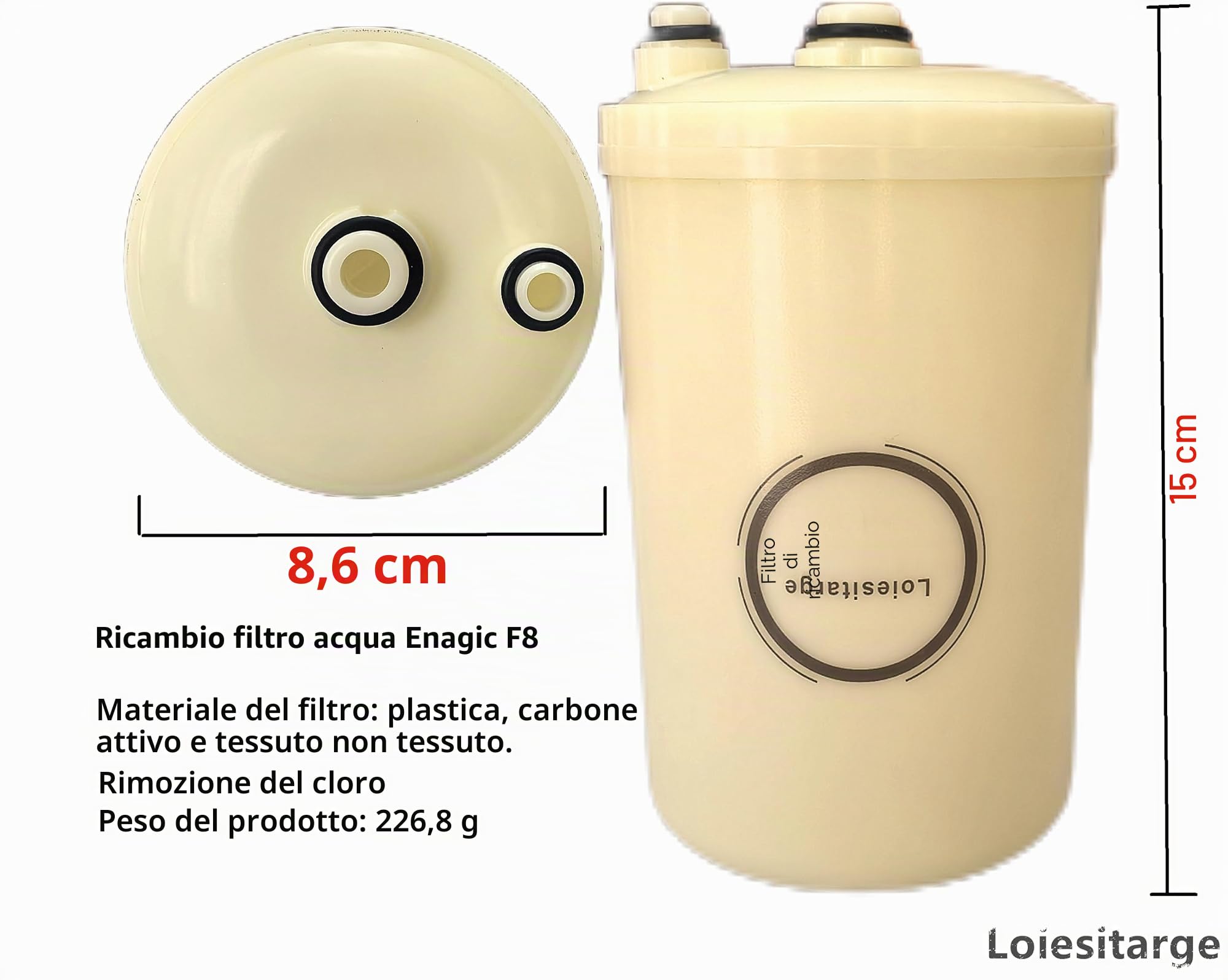 Filtro dell'acqua di alta qualità di ricambio, rimozione del cloro per Leveluk Kangen 8-1 pezzi (sostituzione filtri HG-N e K-8)