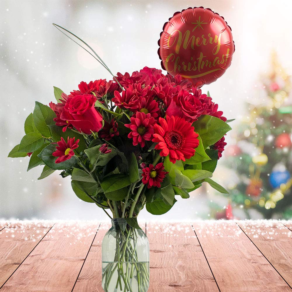 Fresh Flowers Delivered- Free Next Day DELIVERY -Christmas Bloom Bouquet - A Fabulous Gift for All Occasions.Christmas-New Year- Birthday- Thank You- New Home- Congratulations-Great Value-