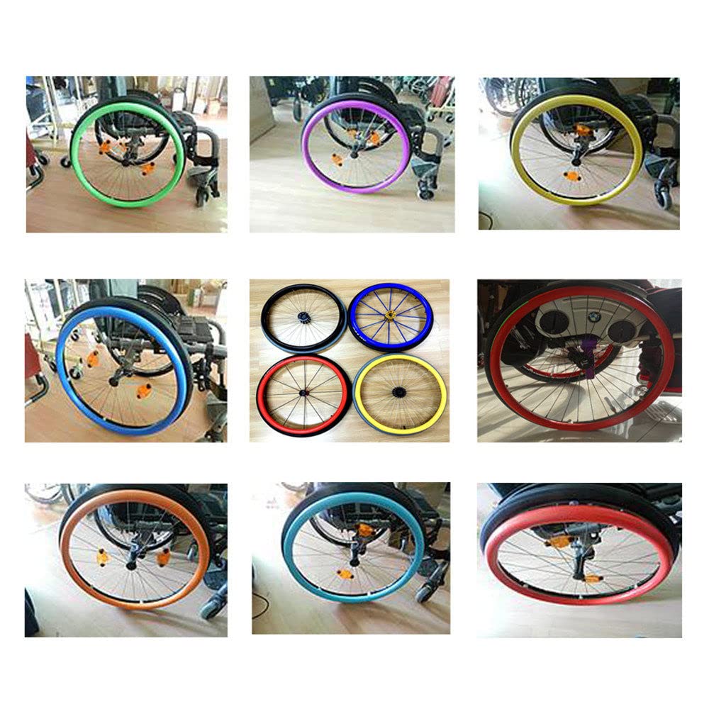 Cubiertas de Silicona para sillas de Ruedas 22/24 Pulgadas, 1 par de Fundas de Silicona para Llantas de Empuje para Silla de Ruedas, Funda de Silicona para Empuje Manual, Funda para Silla de Ruedas d
