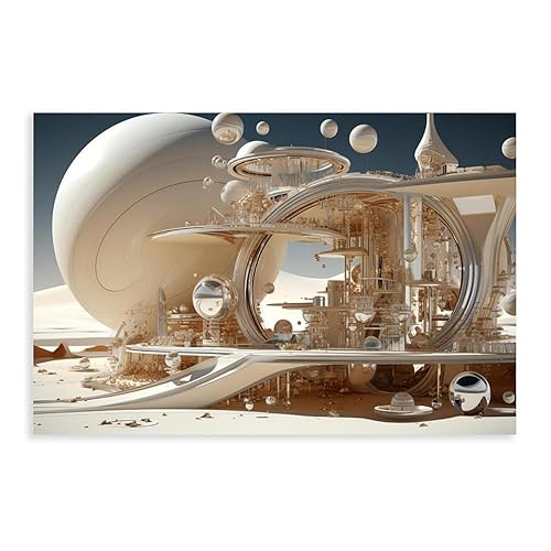 NCUDANK Poster di fantascienza spaziale, su tela, decorazione artistica da