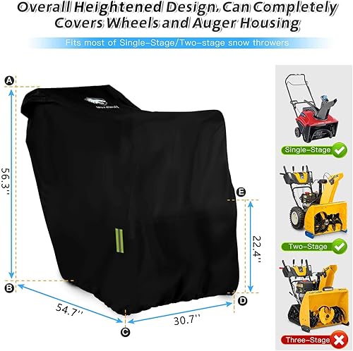 Miniatura 2 de Cubierta para soplador de nieve, impermeable, resistente 900D, resistente al viento, resistente al sol con ventilación de aire, se adapta a la