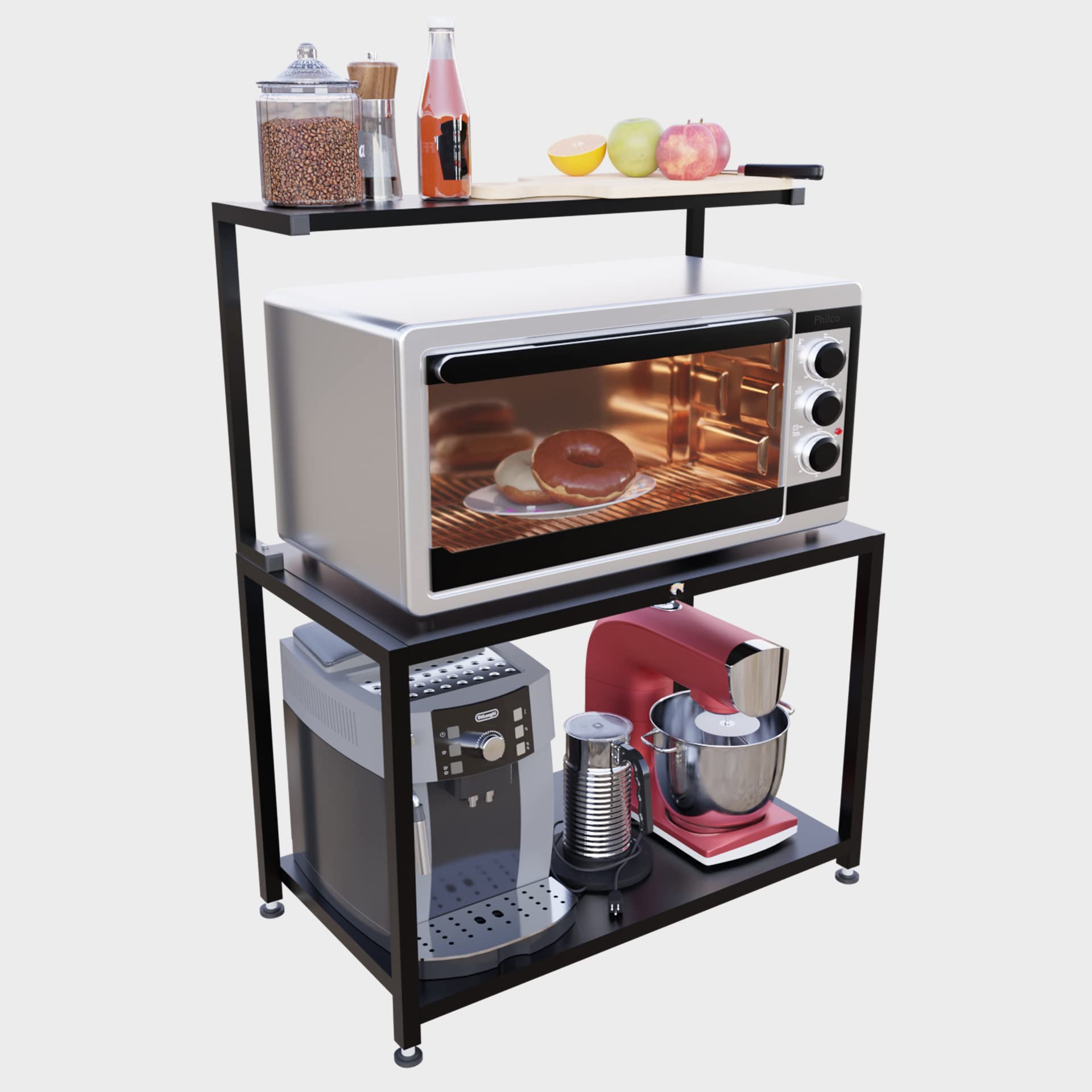 MILAD 3 Tier Metal Microwave/Oven Kitchen Table Top/Organizer for Storage (60 L x 35 W x 64 H in CMs, Black, OS-07) (B0BN8P5J9R) Amazon Price History, Amazon Price Tracker
