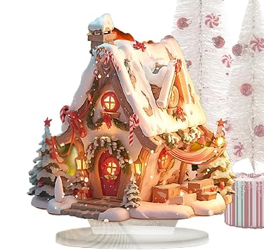 Light Up Christmas Houses Village, LED Snow House, 2D Acrylic Sign, Christmas Cottage With LED Light, Christmas House Decor, Christmas Figurine, Christmas Village Decor