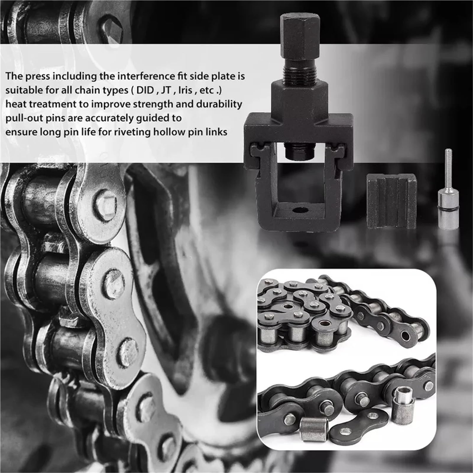 kaseta Narzędzie do nitowania łańcucha motocyklowego DID Style Heavy Duty Motorcycle Bike Splitter & Link Riveter Wolnobieg do roweru