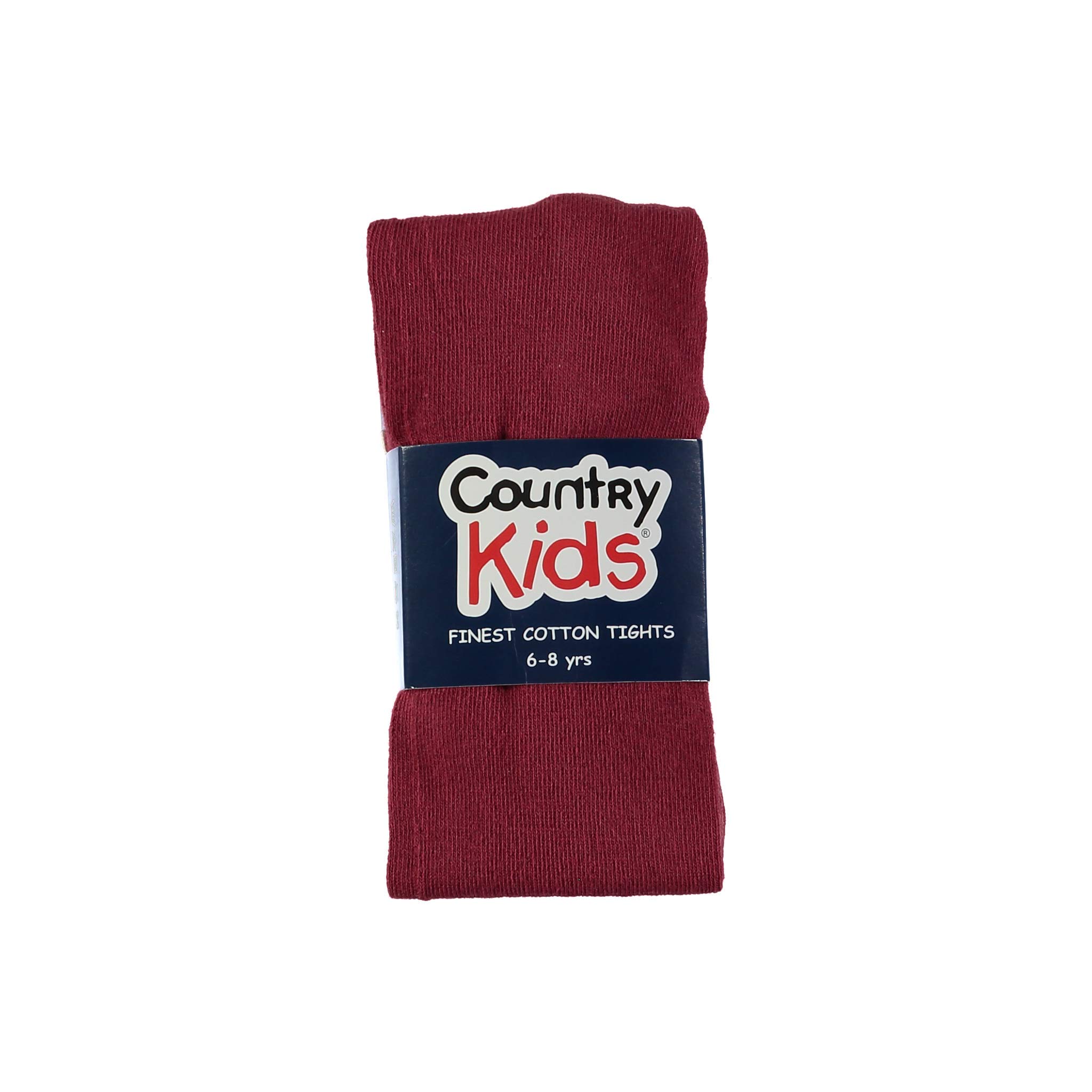 Country Kids Girl's Luxury Cotton Tights Plain Tights, Red (Burgundy N/A), One Size (Manufacturer Size: 12-15)