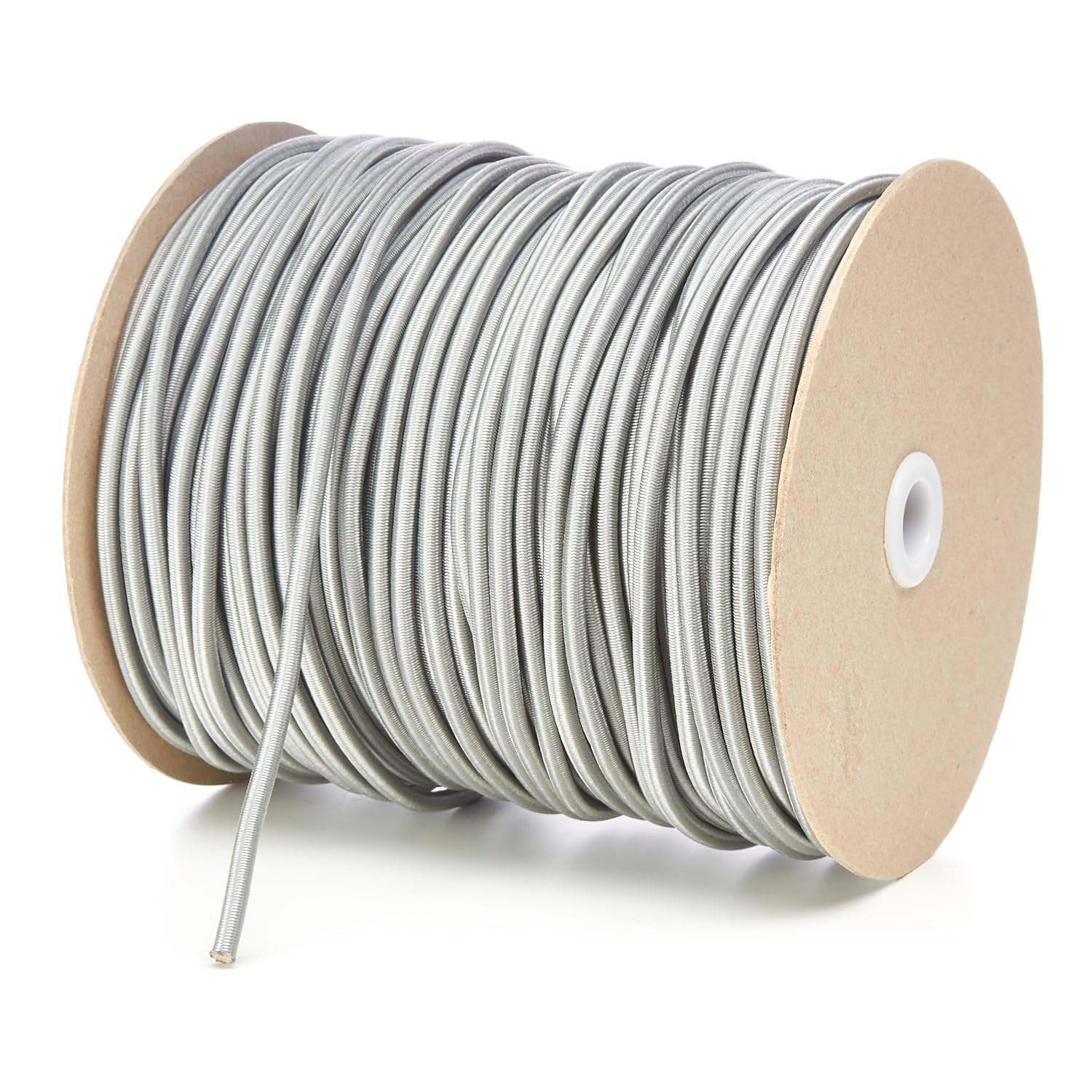 5mm Round Bungee Elastic Shock Cord Heavy Duty DIY Tarps and Tie Down Premium Quality Made in UK (Grey, 100 Metres on a Roll)