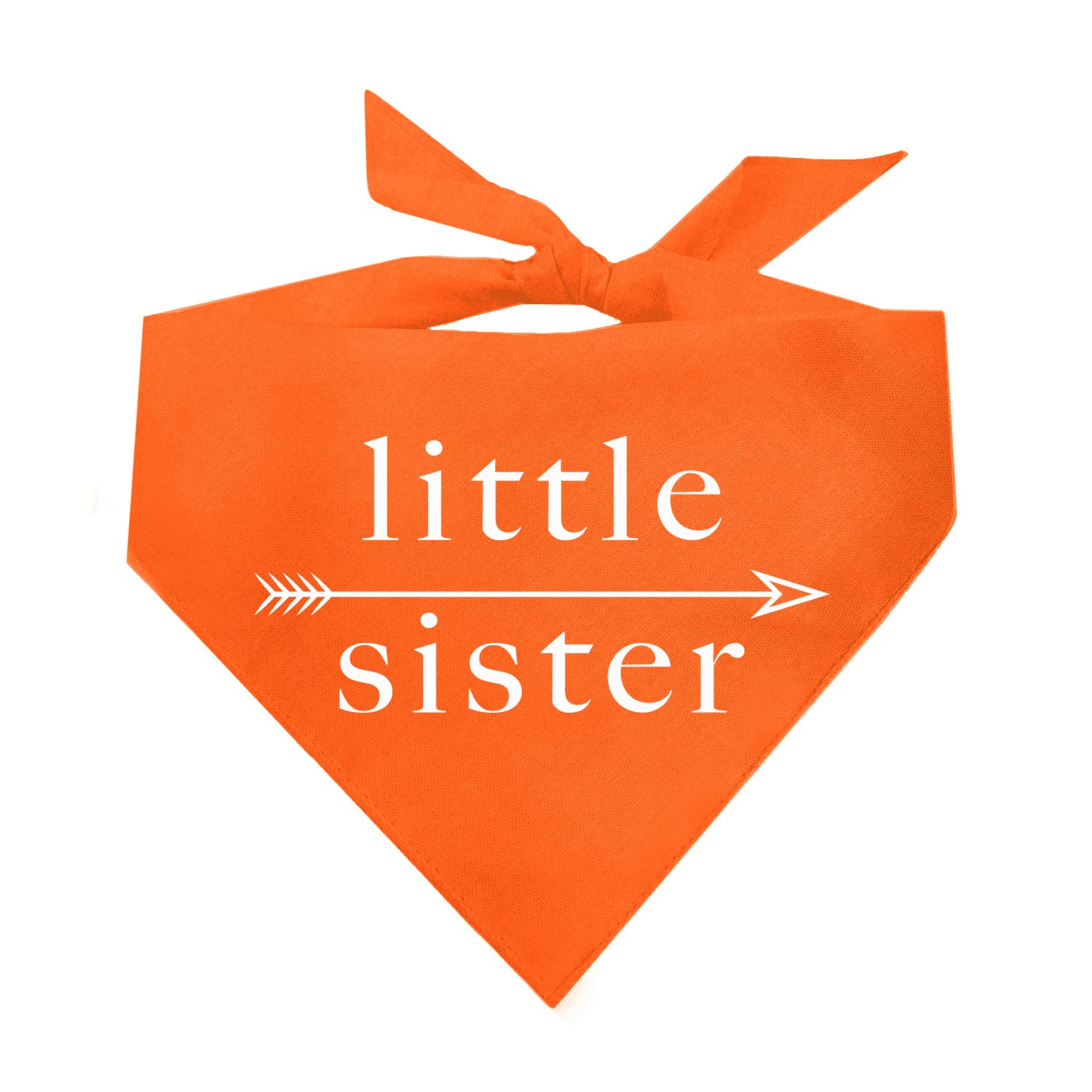 Little Sister with Arrow Dog Bandana (Orange, XS 38)