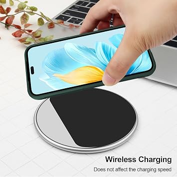Silicone Case for Honor 200 Lite Green Shockproof wave pattern design scratch-resistant microfibre lining
