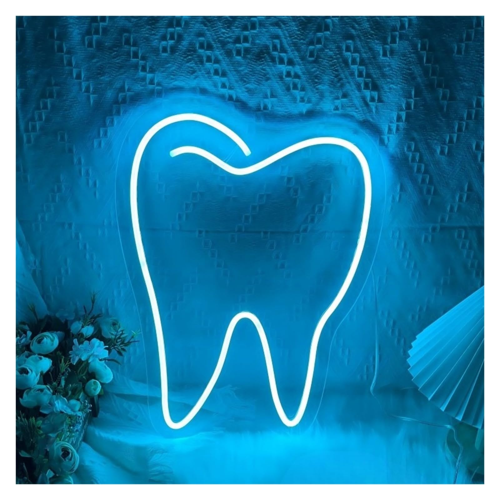 LEMST Signs Lamp Teeth Neon Sign Dental Clinic Billboard Personalized Home Room Decoration Night Lights Wall Decor USB Powered 30cmx40cm