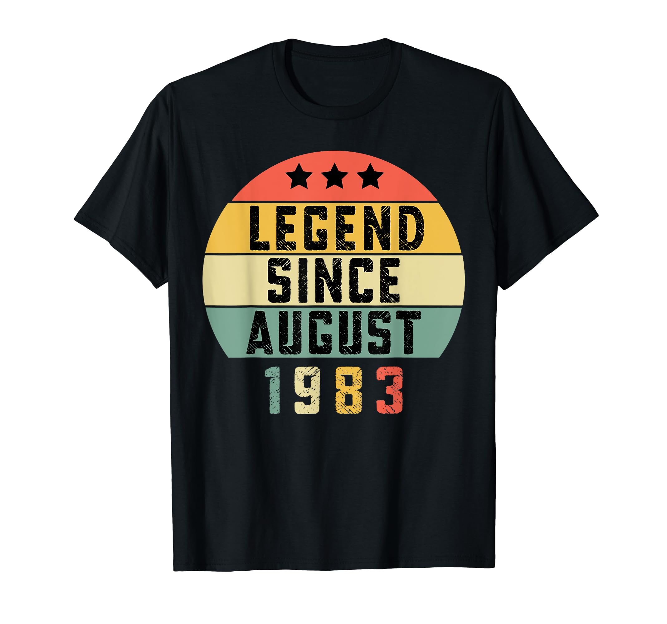 40th Birthday August 198340 Years Old Vintage Legend Since August 1983 40th Birthday T-Shirt
