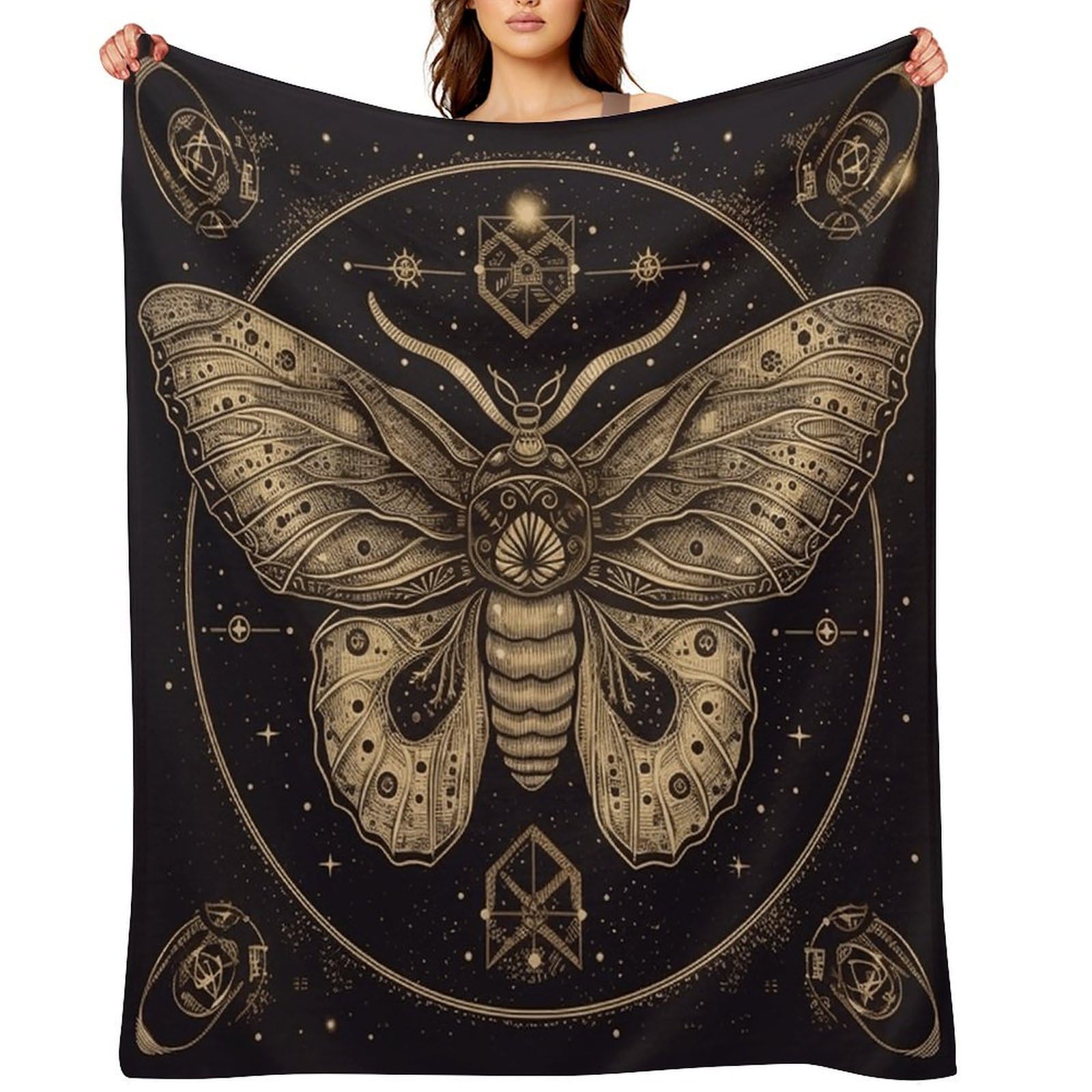Moth Throw Blanket for Couch and Bed Super Soft Warm Lightweight Throw Blankets Cozy Fuzzy Flannel Blanket Personalized Decorative Blankets for Sofa Decor 40"x50"