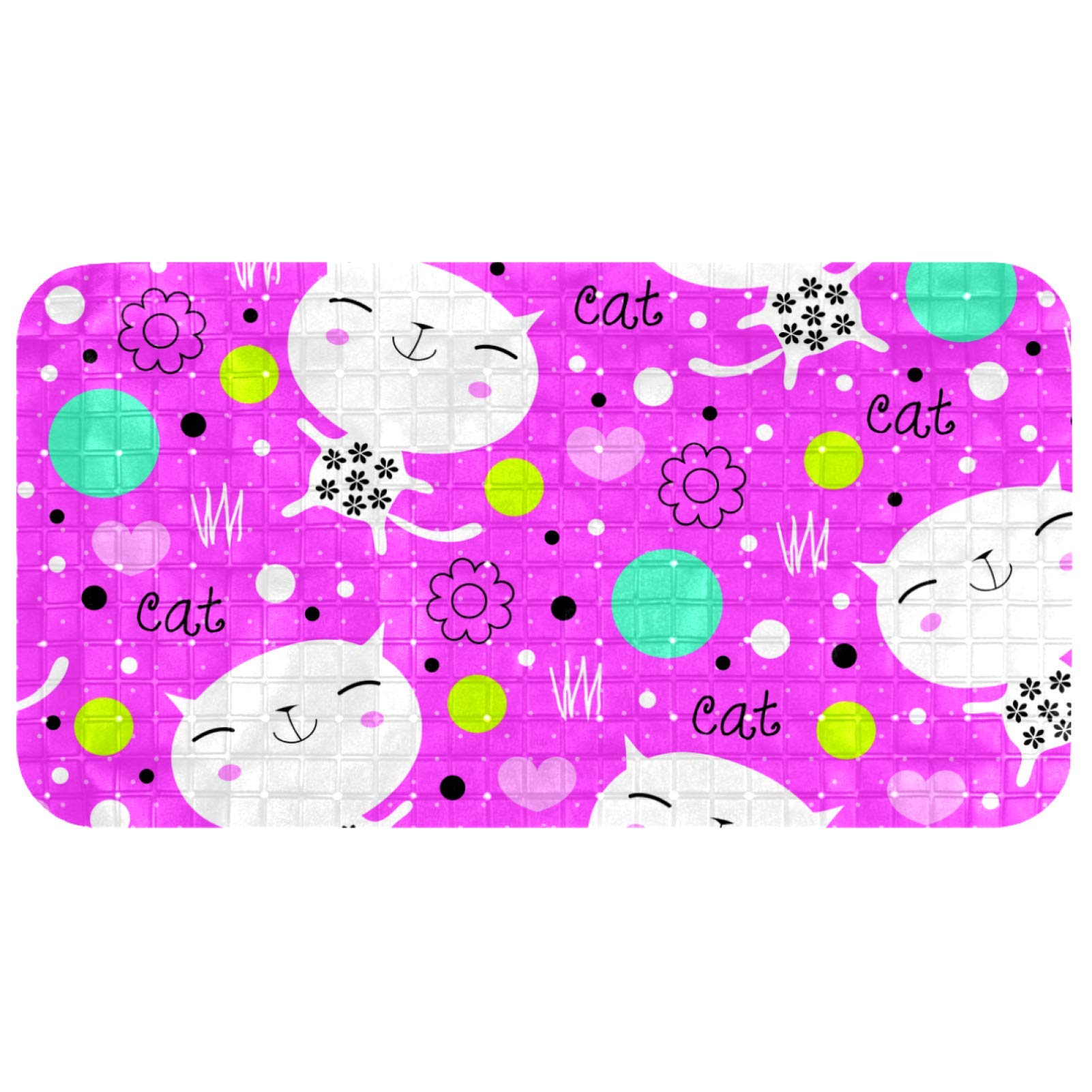 Tapis de salle de bain chat floral pour sécuriser la douche des enfants