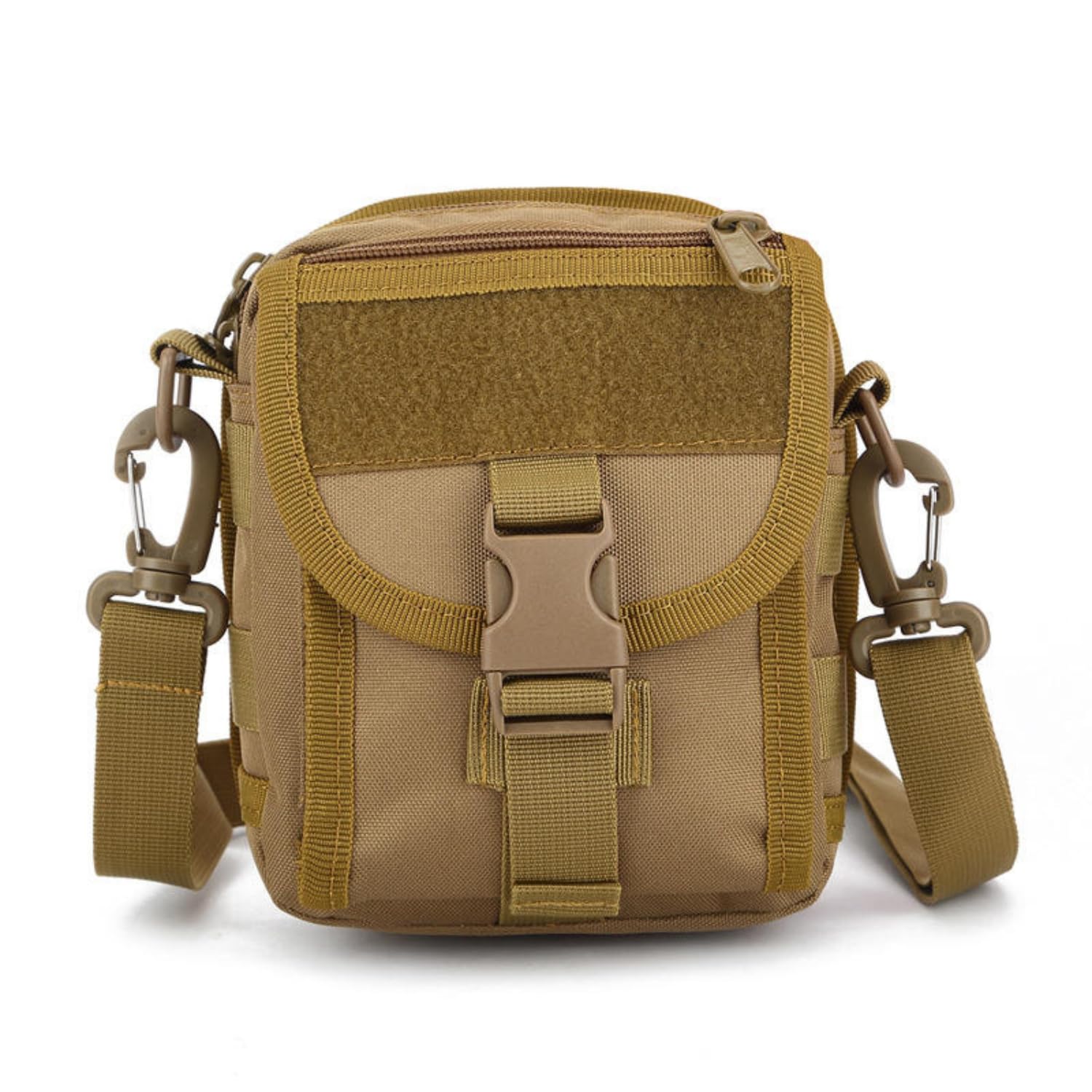 Tactical Black Sling Bag - Unisex Multipurpose Compact Molle Utility Pouch for Travel, Hiking, Outdoor Use - Crossbody Belt Shoulder Bag for Men & Women (Tan)-image-32