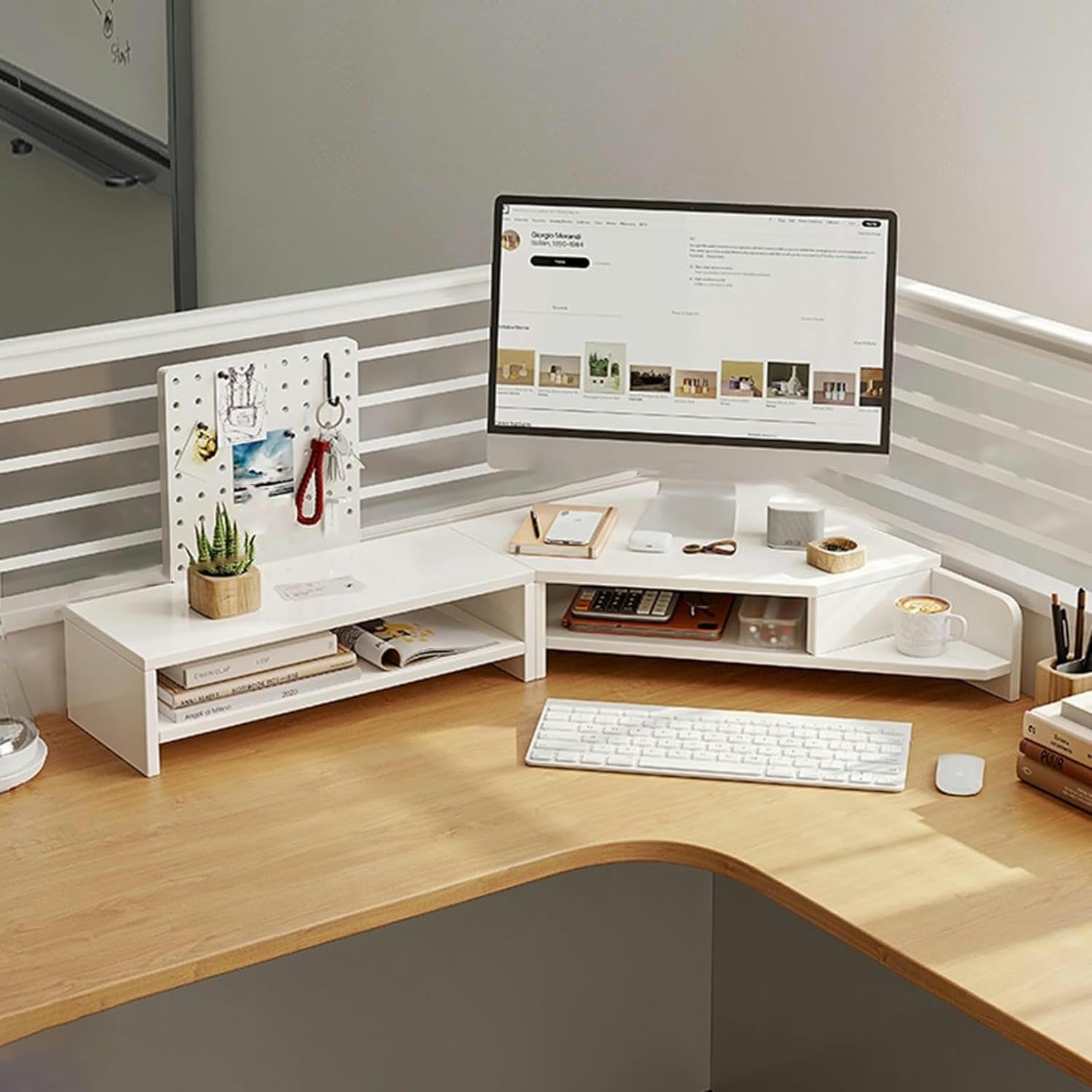 Support de moniteur ergonomique contre la fatigue pour double écran en angle