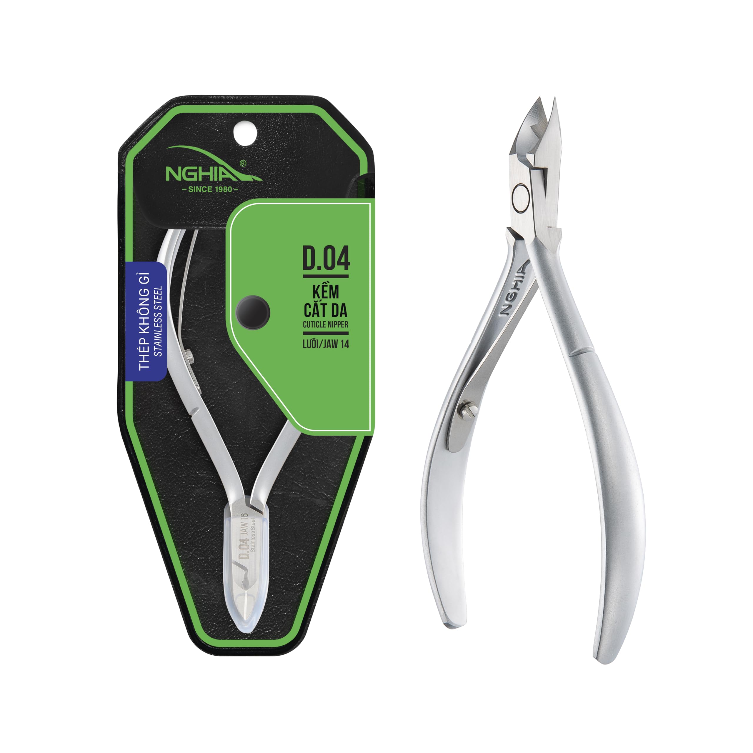 Cuticle Nipper - D-04 JAW 14 | Stainless Steel | Durable and Sharp | Ergonomic Design | Grey Plated | Ideal for Salons and Home Use