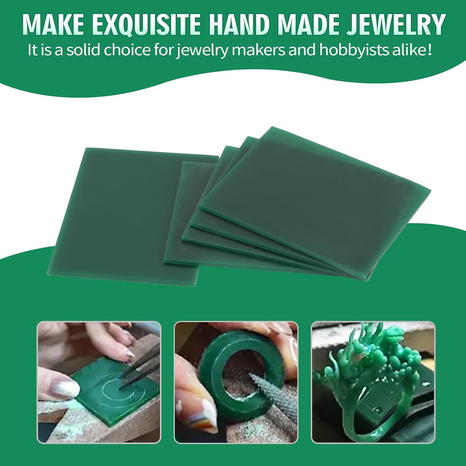 Jewelry Wax 5PCS 2mm Carving Wax for Jewelry Making Sliced Modeling Wax Engraving Crafting Accessory Casting Wax Sheets DIY Craft Ring Making Set