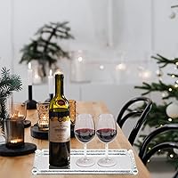 Vista 5 de Bandeja de tocador de espejo de cristal, 13.8" x 5.9" bandeja rectangular de cristal plateado con diamante triturado para exhibición de perfumes