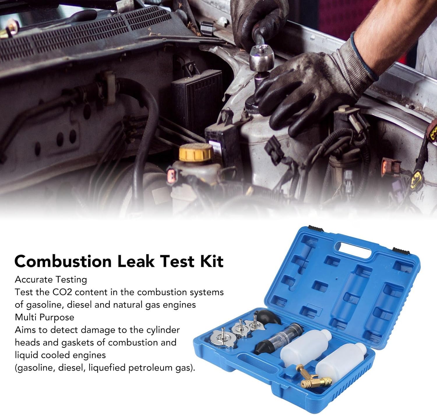 8pcs Multi Purpose Simple Operate Combustion Leak Tester kit co2 Leak Detector for Cars Trucks Road Tractors excavators