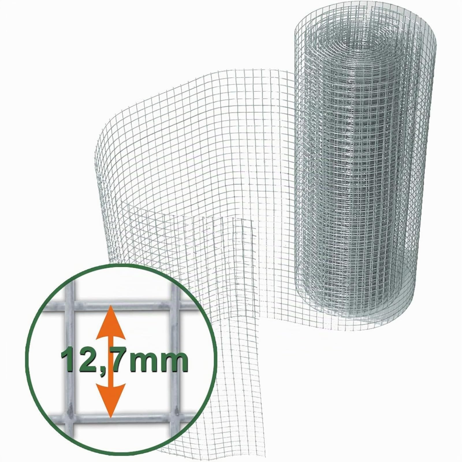 Floordirekt Volierendraht Drahtgitter feinmaschig 100cm hoch x 10m lang Hochbeet 4-Eck Drahtgeflecht, Nagergitter, Vogeldraht, Volierengitter, Gitterdraht, Drahtzaun verzinkt Maschen-Weite 13x13mm