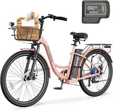 LILYPELLE Electric Bike for Adults, 700W Peak Power Commuter Ebike with 36V 10.4Ah Removable Battery, 7-Speed 24 26 Tires City Cruiser Ebike E-Bicycle