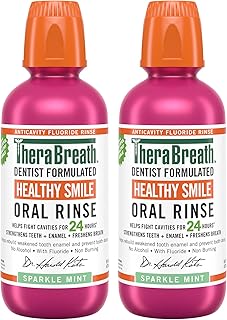 TheraBreath Cavity,Bad Breath Healthy Smile Dentist Formulated 24-Hour Oral Rinse, Sparkle Mint, 16 Ounce (Pack of 2)