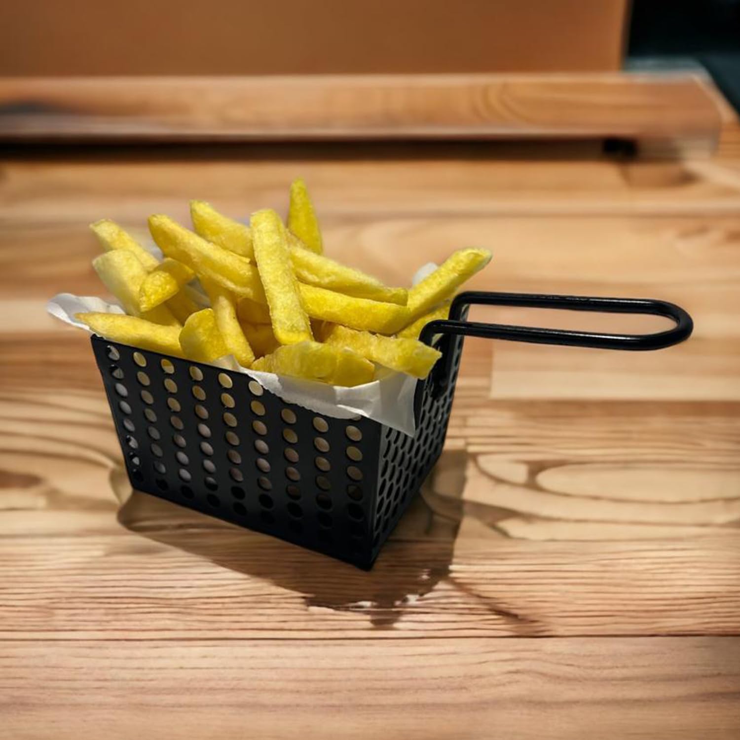 Mini Patateslik, Firütöz Sepeti, Patates Kızartma Sunum Sepeti, Cafe, Restaurant Burger Sunum, Servis Ekipmanı Model-1 SİYAH