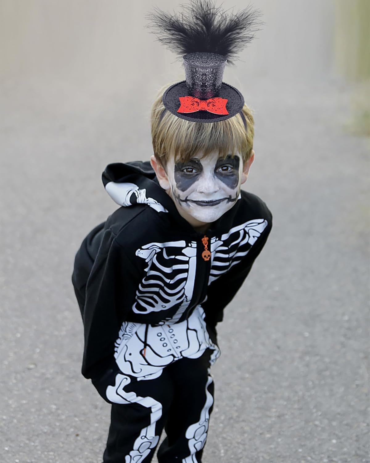 Black Mini Top Hat Headband Fascinator Feather Top Hat for Halloween Carnival Mardi Gras Xmas Holiday Costume - Image 7