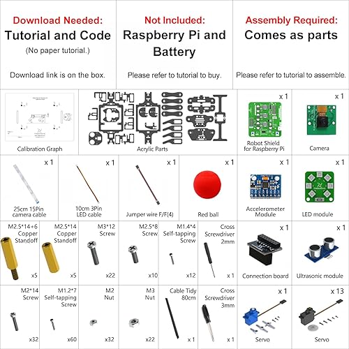 Miniatura 2 de FREENOVE Kit robot para perro Raspberry Pi 5 4 B 3 B+ Zero 2 W, caminar, autoequilibrio, reconocimiento facial, rastreo de bolas, rango ultrasónico,