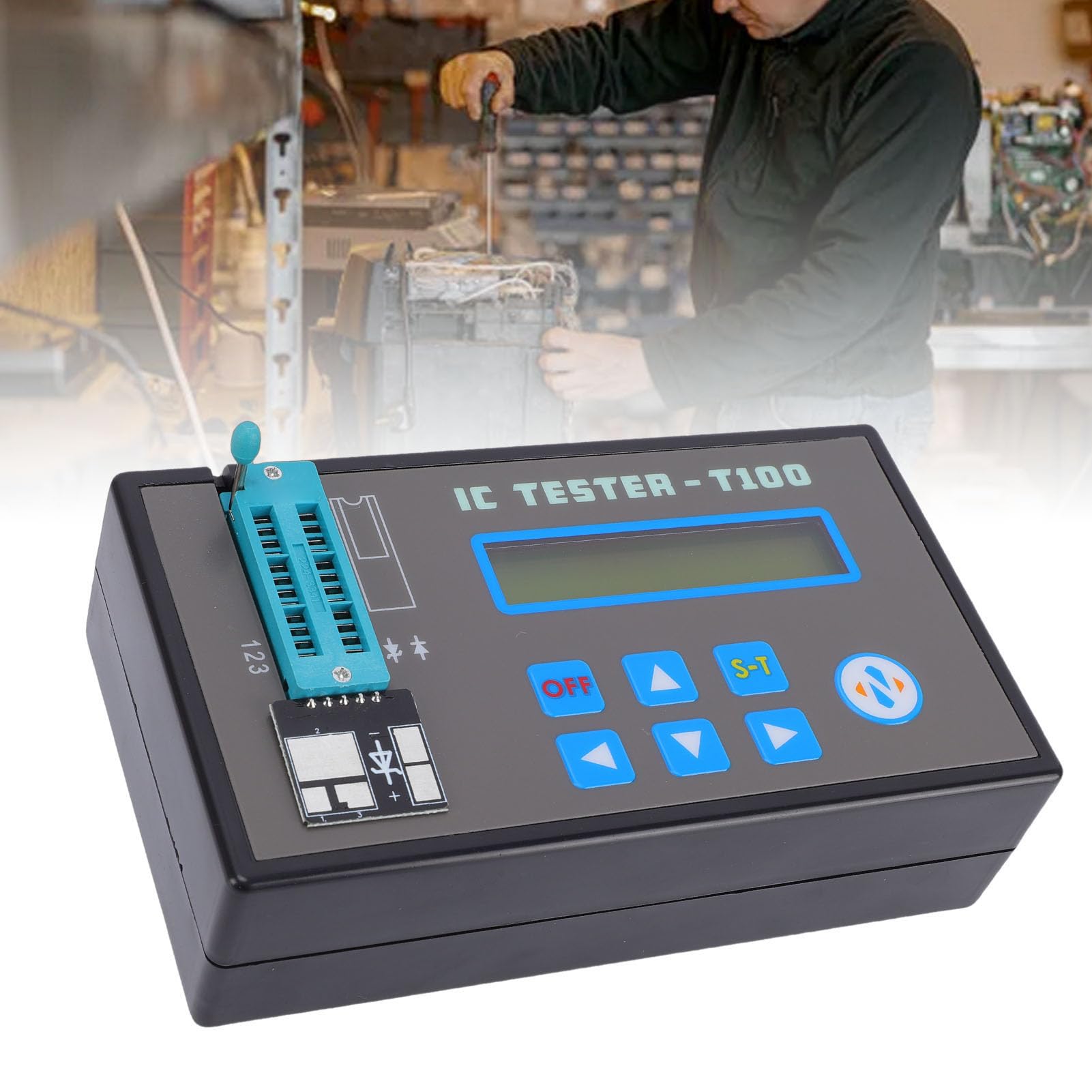 LED Ic Tester Transistor Tester Smd Componenti Elettronici Tester Multifunzione Transistor Diodo Triodo Ic Chip Tester per Moduli di Azionamento Manutenzione Componenti