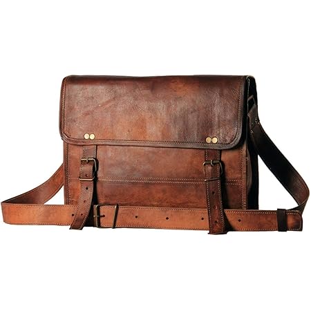 ALASKA EXPORTS - Men's Auth Real Leather Messenger Bags Laptop Briefcase Satchel
