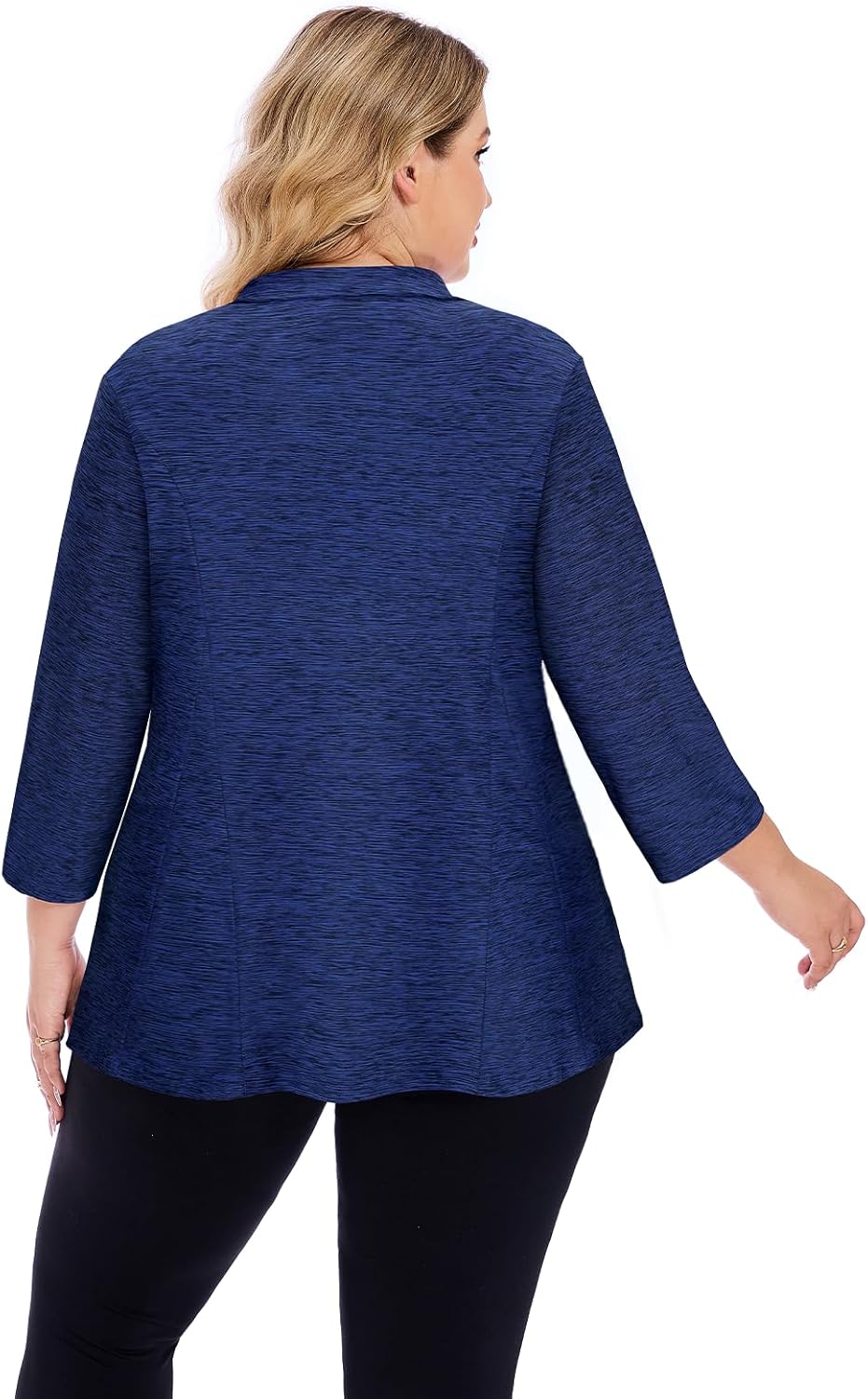 Plus Size Golf Polo Shirts for Women 3/4 Sleeve UPF 50+ Quarter Zip Pullover Quick Dry Athletic Workout Tops XL-5XL - Image 3