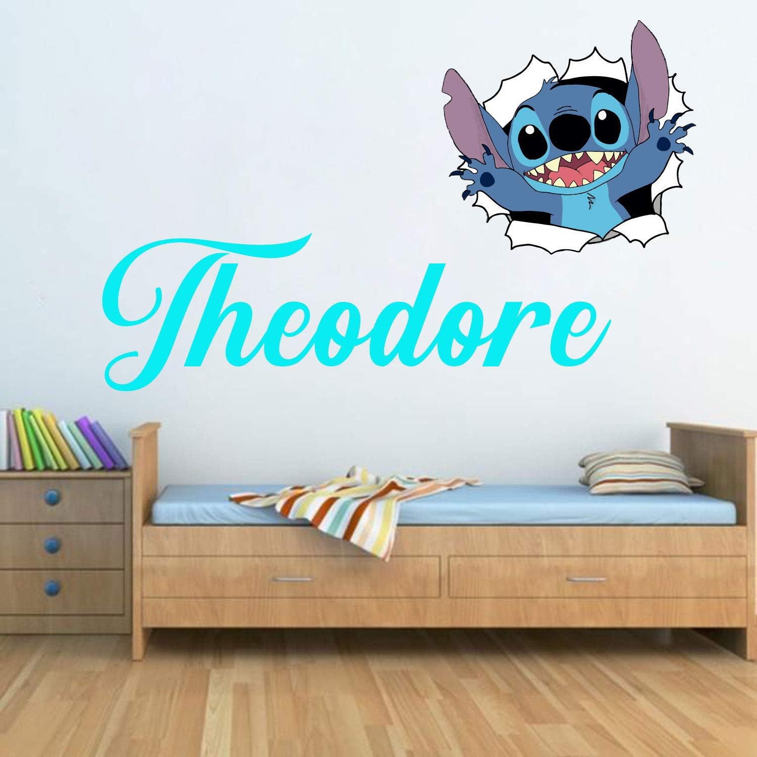 Stich Name & Initial Wall Decal – Personalized Vinyl Sticker for Nursery, Kids Room, Car & Laptop | Custom Fonts & Removable Design - Image 3