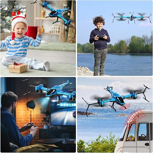 Miniatura 7 de VATOS Helicóptero RC 2.4G, helicóptero de control remoto todo en 1, súper función de giro de 360, evitación de obstáculos, retención de altitud,