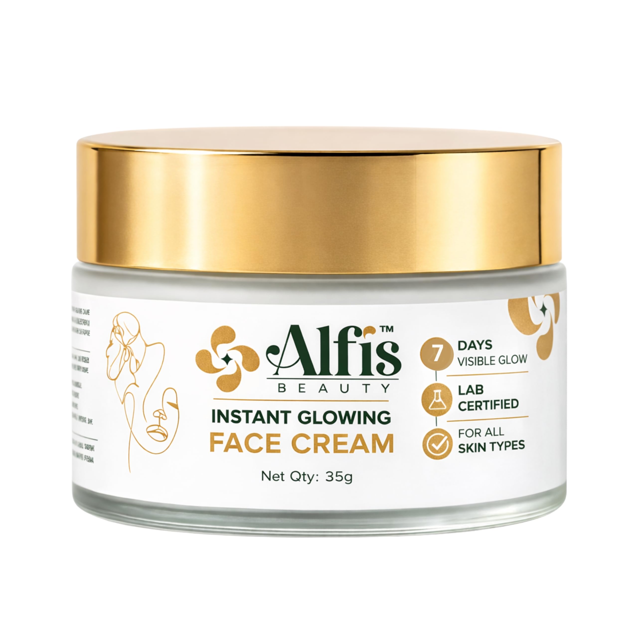 Alfís Beauty Instant Glowing Face Cream – Skin Brightening, Hydrating & Anti-Aging Moisturizer for Radiant, Smooth Skin – Deep Hydration & Nourishing Face Cream for All Skin Types – 35g-image-11
